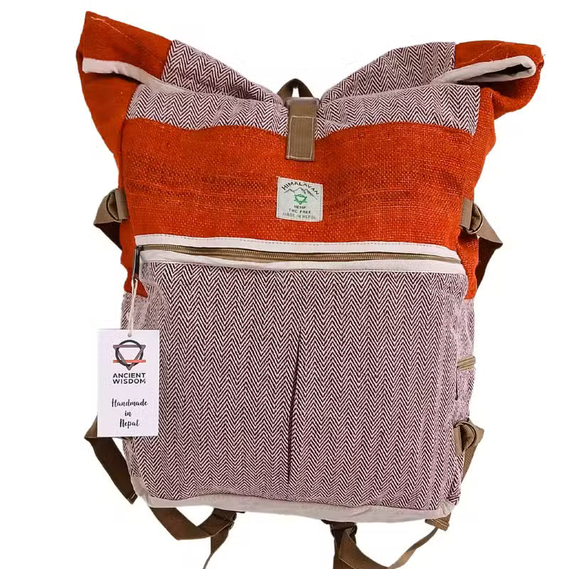 Hemp Trekking Roll-Top-Rucksack – Salbeigrün