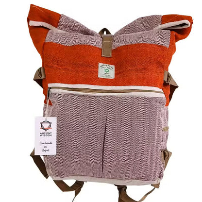 Hemp Trekking Roll-Top-Rucksack – Salbeigrün