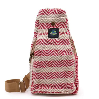 Crossbody-Tasche – Naturbaumwolle (Schwarz & Weiß)