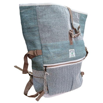 Hemp Trekking Roll-Top-Rucksack – Salbeigrün