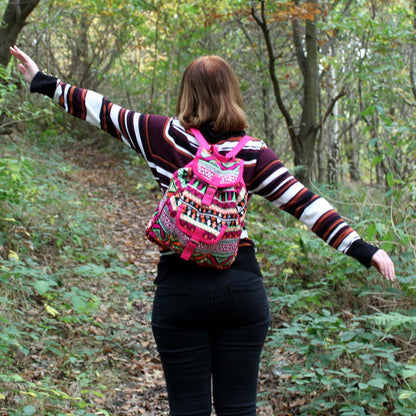 Jacquard-Rucksack – Pink