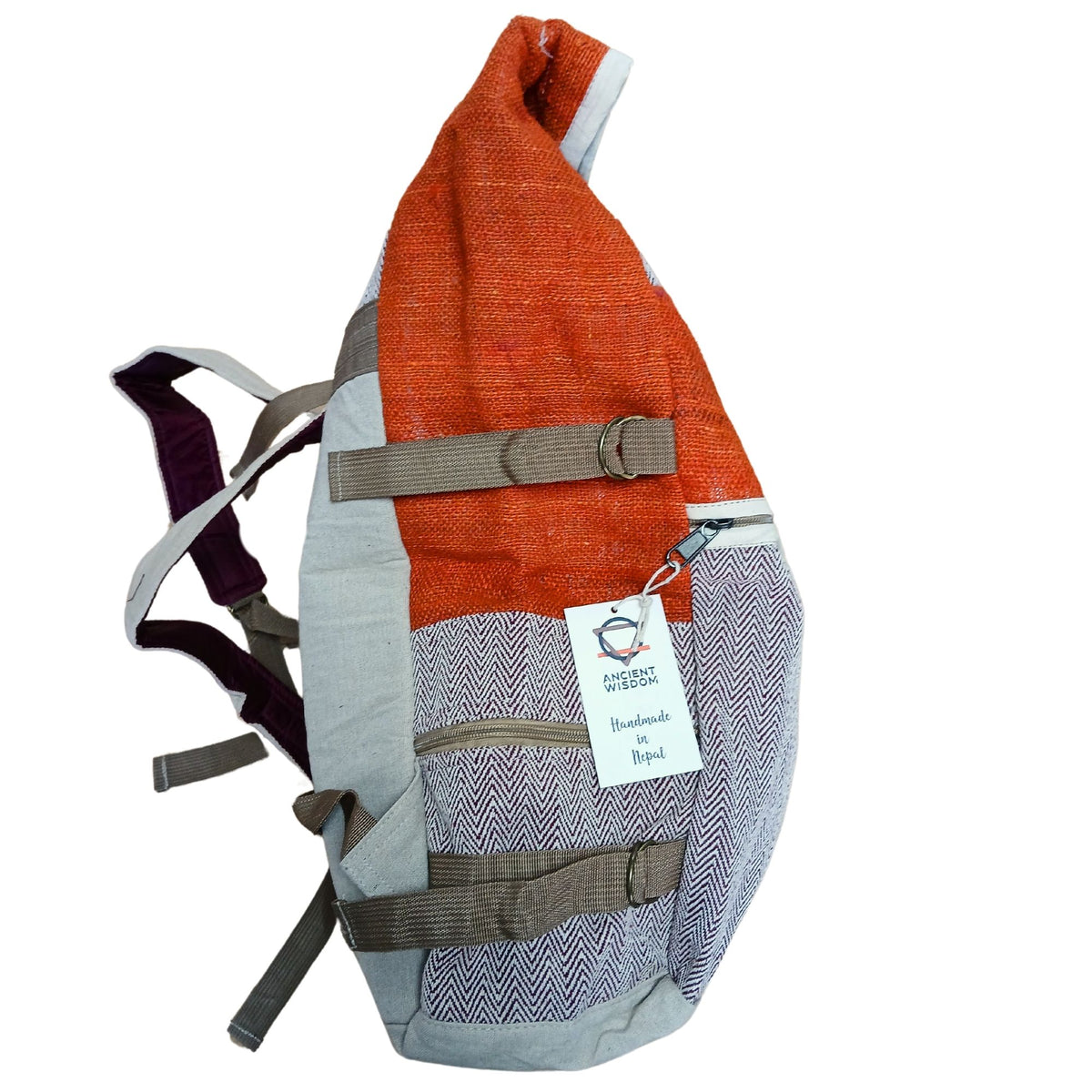 Hemp Trekking Roll-Top-Rucksack - Sunset Orange