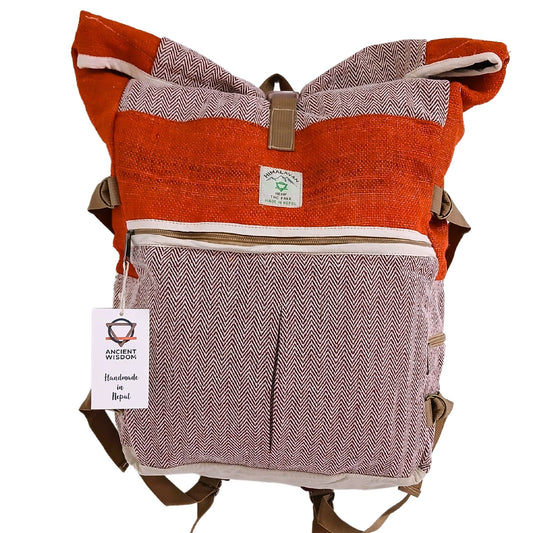 Hemp Trekking Roll-Top-Rucksack - Sunset Orange